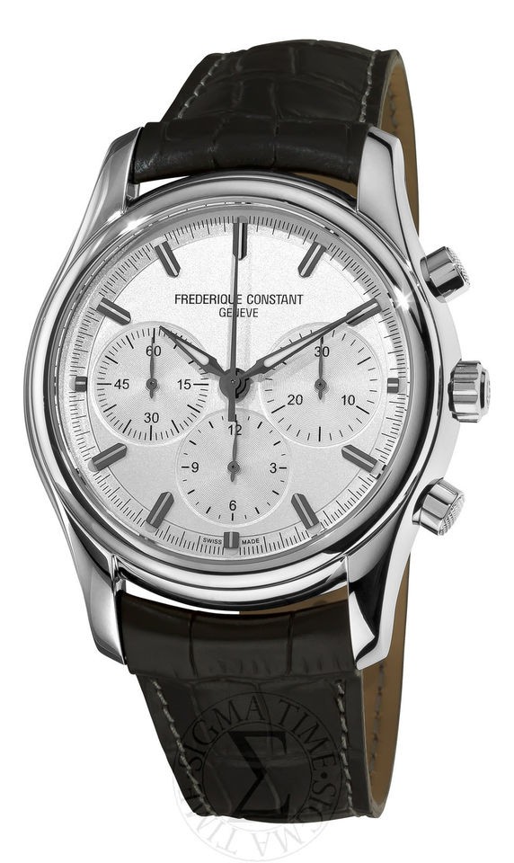 Frederique Constant Mens Peking to Paris Silver Chrono Dial Watch FC 