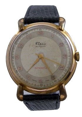 MENS VINTAGE ELVIA AUTOMATIC INCABLOC SWISS WATCH #V17