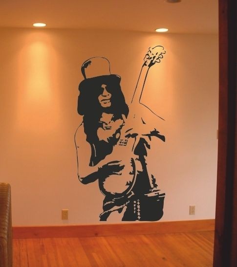 Slash Wall art Stickers Decal Famous Music Guns N Roses Guitarist 