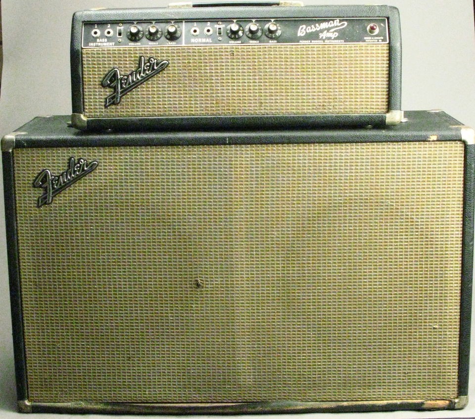   Bassman Head and 2 x 12 Cab. Fender Musical Instrument w/Dog Ears