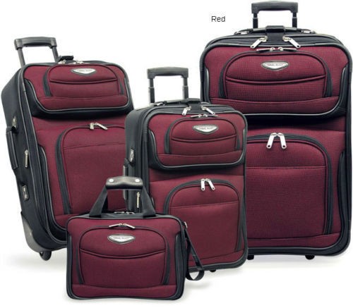 Travelers Choice Amsterdam 4 piece Luggage Set   RED