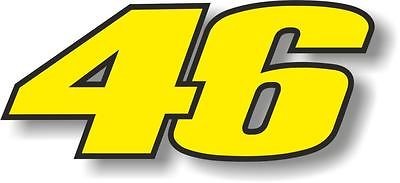 Sticker / Decal Riders Number Rossi 46 small 100mm yellow