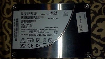 Intel 160 GB Internal, 2.5 (SSDSA2BW160G3​) SSD 3Gbps Sata II + 3.5 