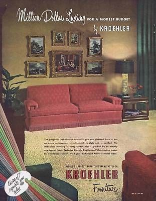 1949 VINTAGE AD   KROEHLER FURNITURE #3