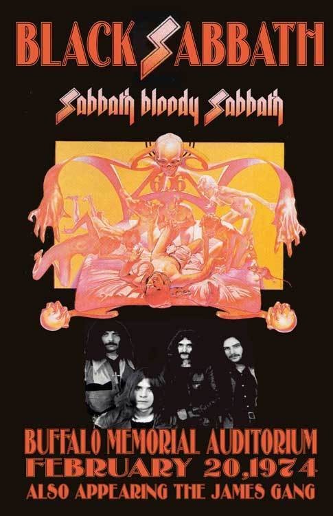 BLACK SABBATH REPLICA *BUFFALO 1974* CONCERT POSTER