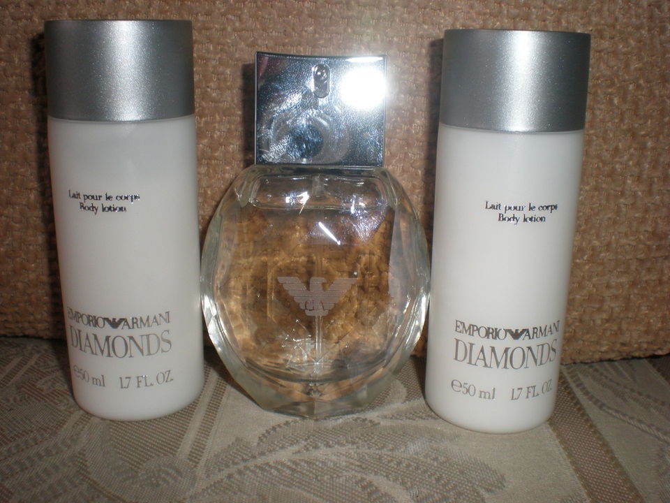 EMPORIO ARMANI** DIAMONDS EDT 30ML + 2 BOTTLES OF BODY LOTION ALMOST 