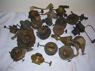 Antique Vintage Huge Lot Assorted Oil Kerosene Lamp Burners Banquet 