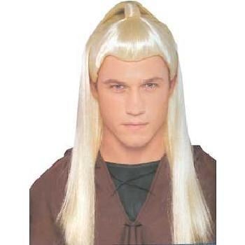 Warrior Wig Samurai Long Ponytail Legolas Halloween DLX Adult Costume 