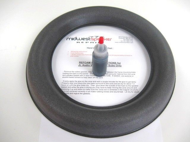 JL Audio 12W7 12 Subwoofer Refoam Repair Kit   1 Single Foam with 