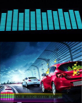 Sound music Activated Car Stickers Equalizer Glow Blue Light 80*19cm 