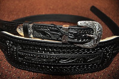 EL DORADO VINTAGE MODEL TOOLED BLACK GUITAR STRAP