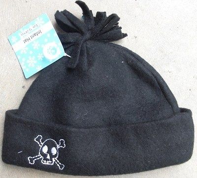 Baby Boy Hat Infant   12   24 months Black White Skull Punk Rocker 