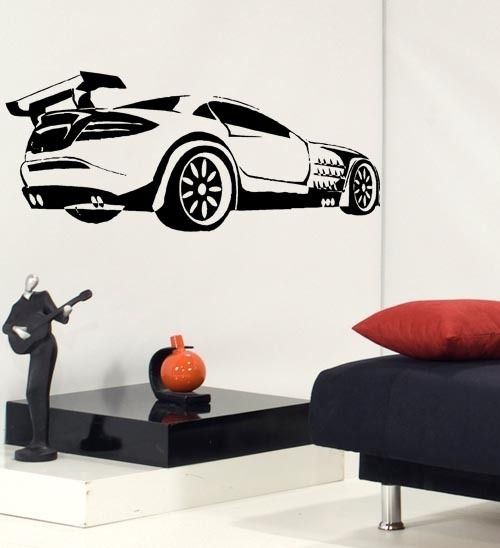 Race Sport Car Boys Room Wall Decor Vinyl Decal Sticker