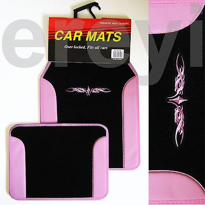   PINK TRIBAL DESIGN FLOOR MATS Carpet+Vinyl Trim Car Truck Auto Accents