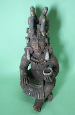 Mayan Elder Hand Carved Statue Mexico