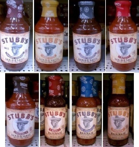   BARBECUE BBQ SAUCE AND MARINADE 8 CHOICES BAR B Q STUBBS BARBECUE