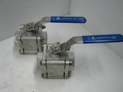 Lot of (2) Modentic 1 1/2 1500# WOG SS THRD FP Ball Valve L6