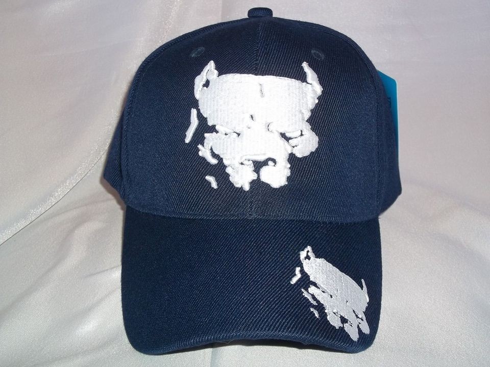 PIT BULL BALL HAT CAP IN BLUE NEW NWT OSFM ADJ. VELCRO STRAP