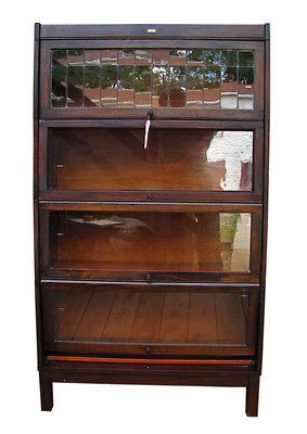 Antique ARTS & CRAFTS Barrister Bookcase LUNDSTROM Mission Oak w1728