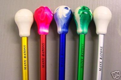 Majorette Twirling Dance Batons, White or Coloured