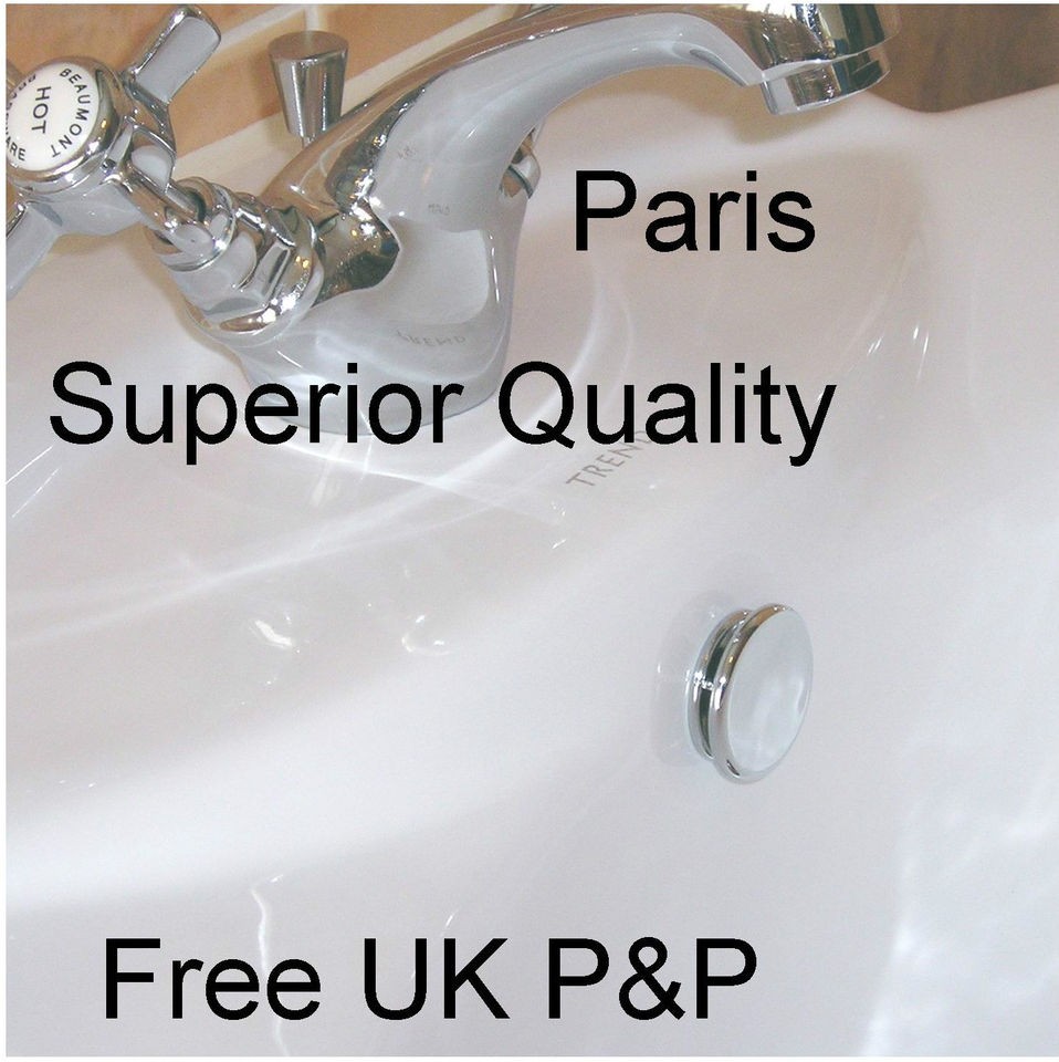 Bathroom Basin / Sink Overflow Cover (Chrome Trim)*P* 3 other designs 