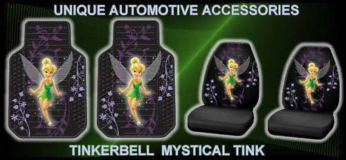 4PC TINKERBELL MYSTICAL FLOOR MATS AND CAR SEAT COVERS