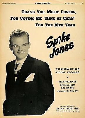   RCA Victor Arena King Corn Spike Jones Big Band   ORIGINAL ADVERTISING