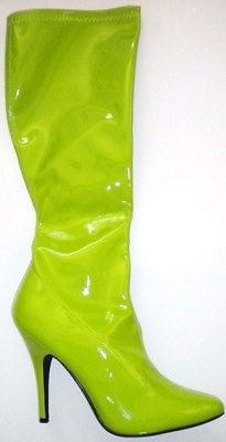   Pixie Tinker Bell Knee High 60s 70s GoGo Costume Boots size 6 7 8 9
