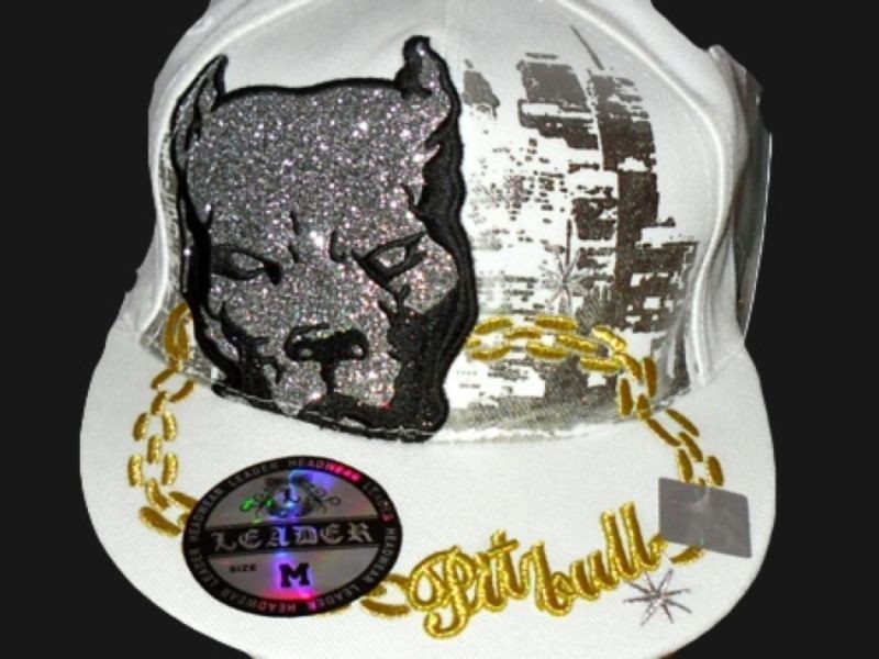   BULL FITTED CAP, LEADER FLAT PEAK HIP HOP BASEBALL BRIM BLING CAP L