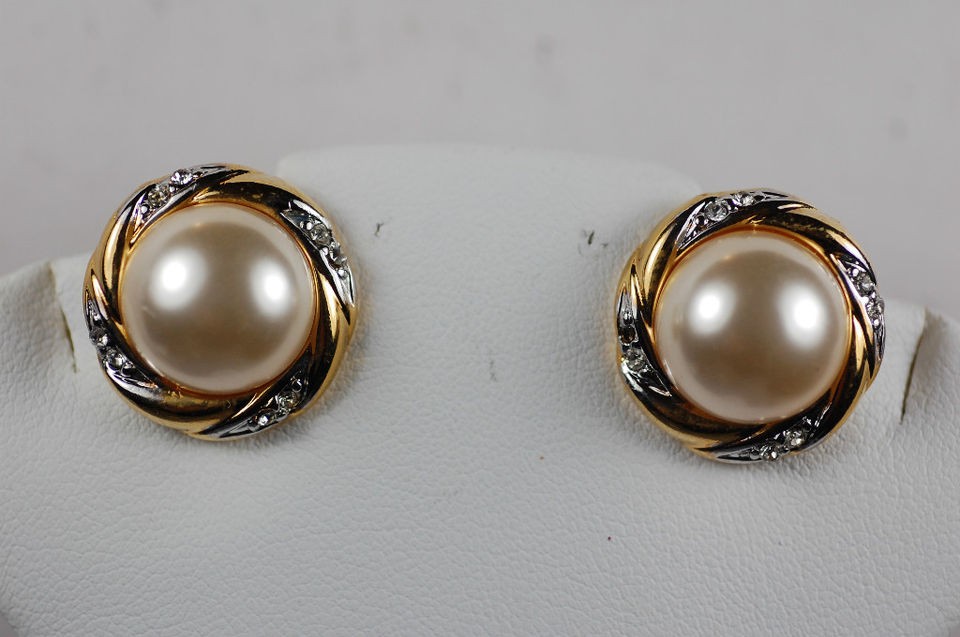 Dazzling Mikimi Spanish Man Made Pearl Round Earrings from Mallorca 