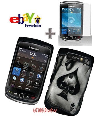 for BLACKBERRY 9810 9800 TORCH SPADE SKULL HARD PLASTIC COVER PHONE 