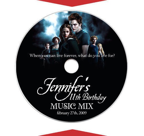 TWILIGHT MOVIE VAMPIRE Birthday Party CD DVD LABELS