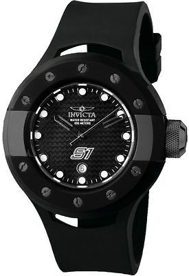 NEW INVICTA MENS S1 SPORT RACER BLACK DIAL RUBBER STRAP WATCH 1946