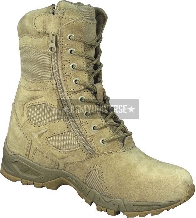 Desert Tan Side Zipper Deployment Combat Boots