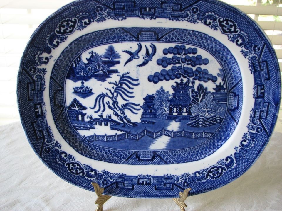 willow blue platters