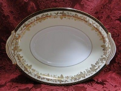 Noritake Bordeaux Black Gold Laurel Serving Oval Bowl OR Round Bowl 