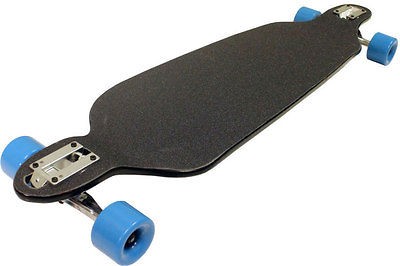 BLACK DOUBLE DROP LONGBOARD Hybrid Thru and Down Shape 9.75 x 39.75