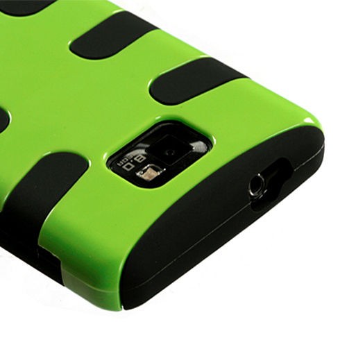   Galaxy S 2 Attain i777 AT&T Hard Case Cover Fishbone Pearl Green/Black