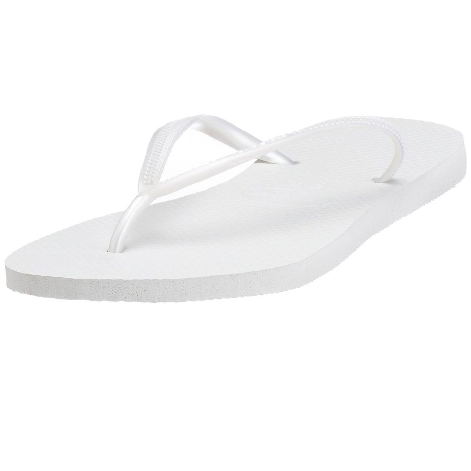 Havaianas Womens Slim Flip Flops Shoes 4000030 $24 WHITE SIZE 7/8 NEW