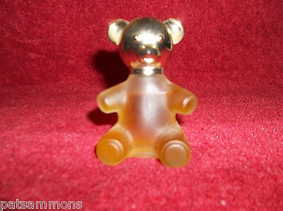   AVON SMALL TEDDY BEAR BOTTLE GOLD HEAD FROSTED BODY FULL BOTTLE