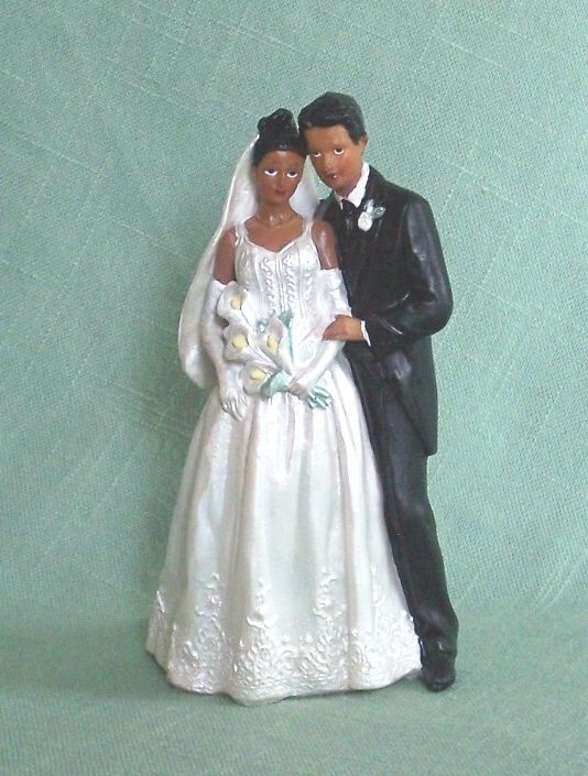 Ethnic or Caucasian Bride & Groom Figurine/Cake Topper