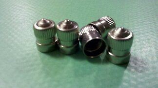 vintage mgb brass nickel VALVE STEM CAPS