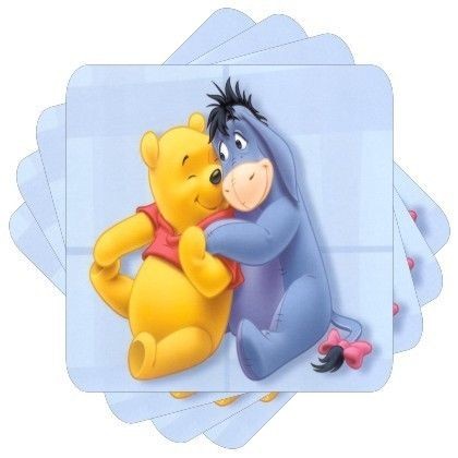 New Eeyore Set of 4 Square Wood Coasters