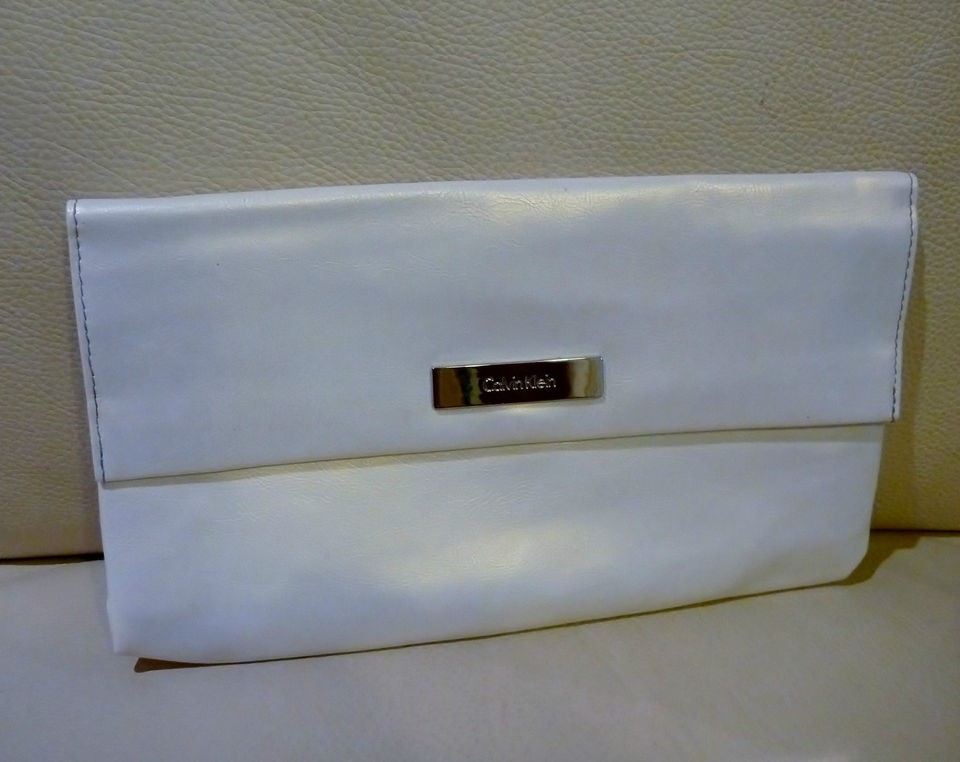 Calvin Klein White Makeup Cosmetics Bag, Large Size, Brand NEW 100% 