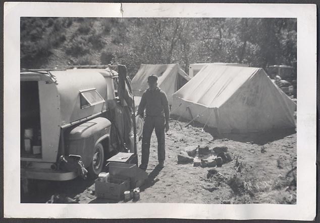   Hunting Man Camping w/ 1955 Chevrolet Truck & Camper Shell 725364