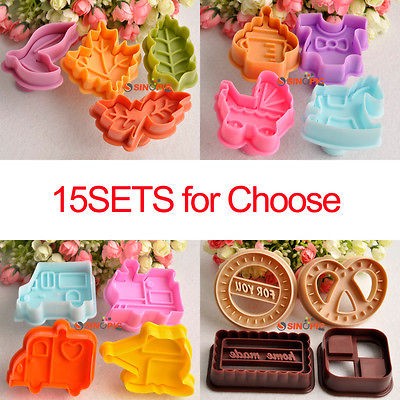 Mixed 15 Sets Colorful Cake Sugarcraft Decorating Plunger Cookies 