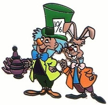 Disney Alice in Wonderland Mad Hatter & March Hare with Tea Pot Pin