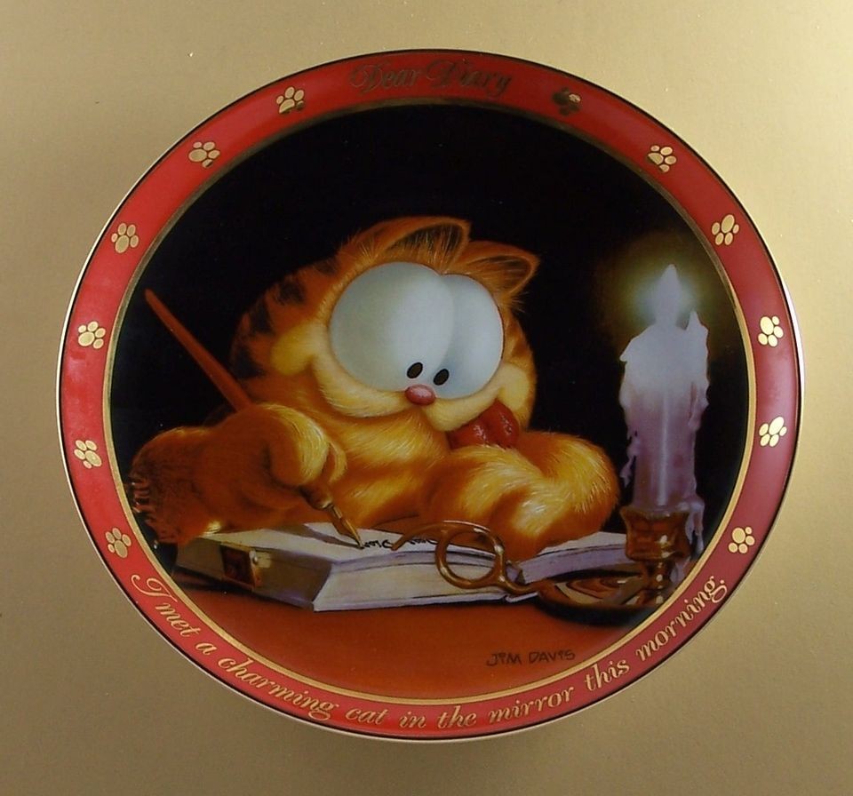 THE CHARMING CAT The Garfield Dear Diary Series Plate Jim Davis 