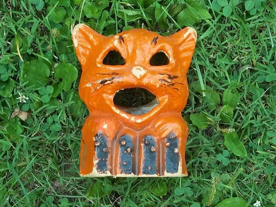 Vintage Old Halloween Cat Jack O Lantern Estate