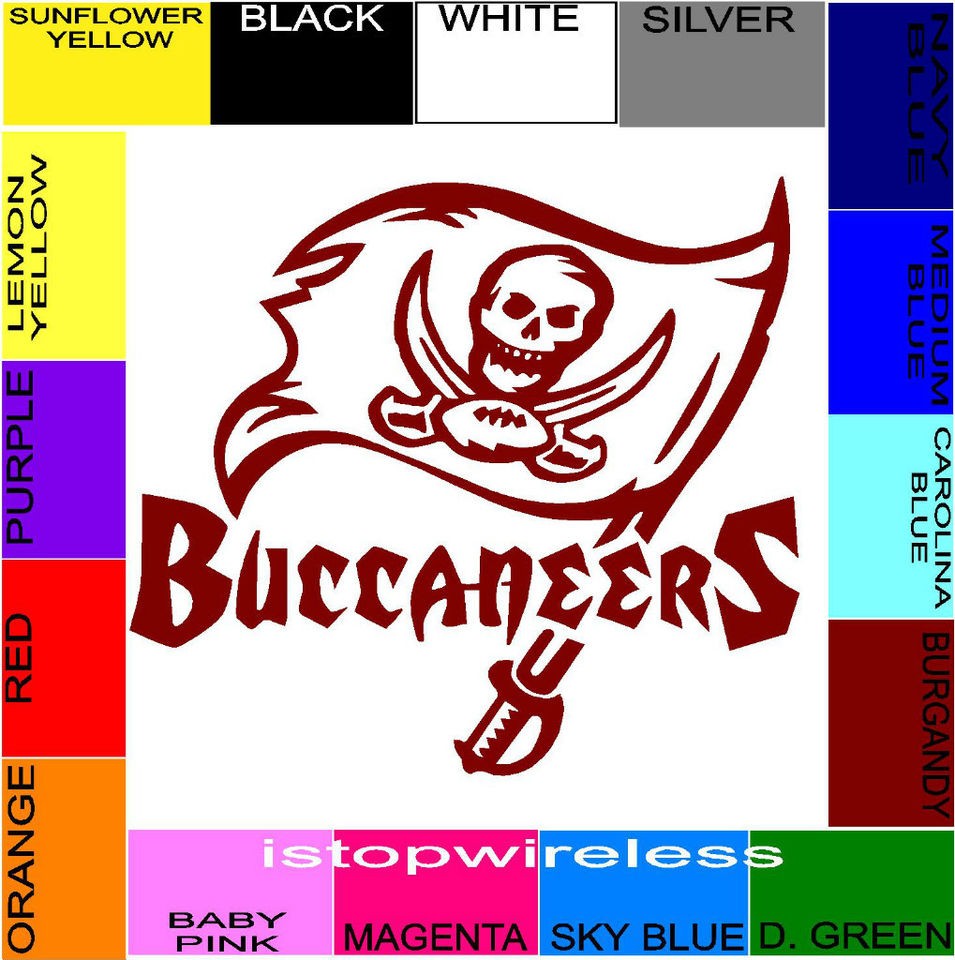 VINYL DECAL STICKER CORNHOLE PICK SIZE COLOR TAMPA BAY BUCCANEERS